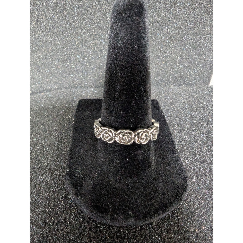 Wide Band Rose Wreath Ring - Size 8.5 - Picture 1 of 1